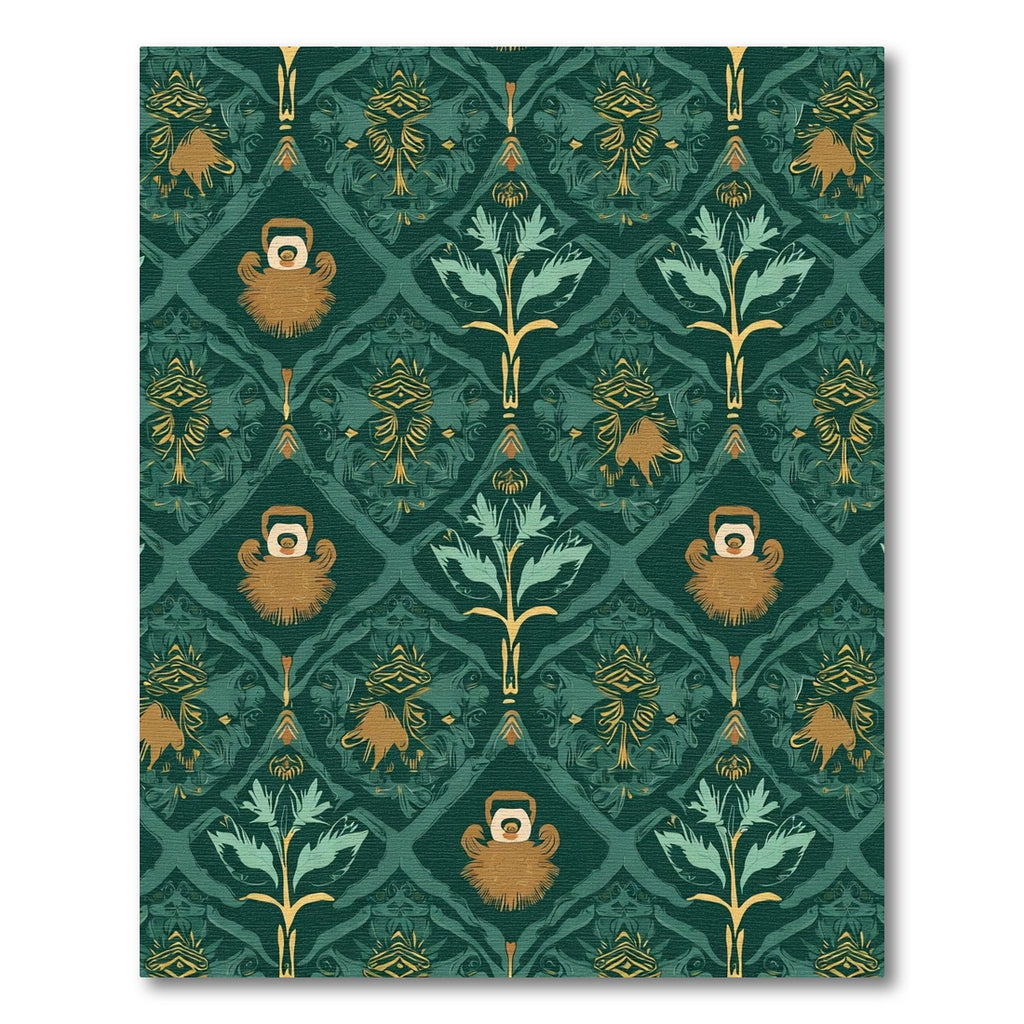 Emerald Forest Floral Medallion Rug