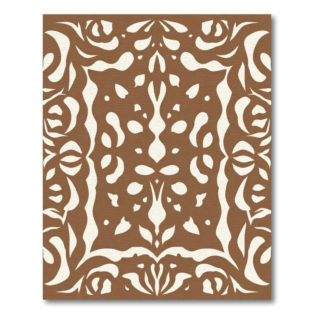 Warm Tan Abstract Floral Medallion Rug
