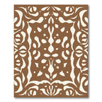 Warm Tan Abstract Floral Medallion Rug