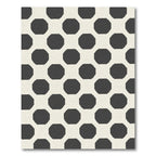 Cream And Black Octagon Grid Rug