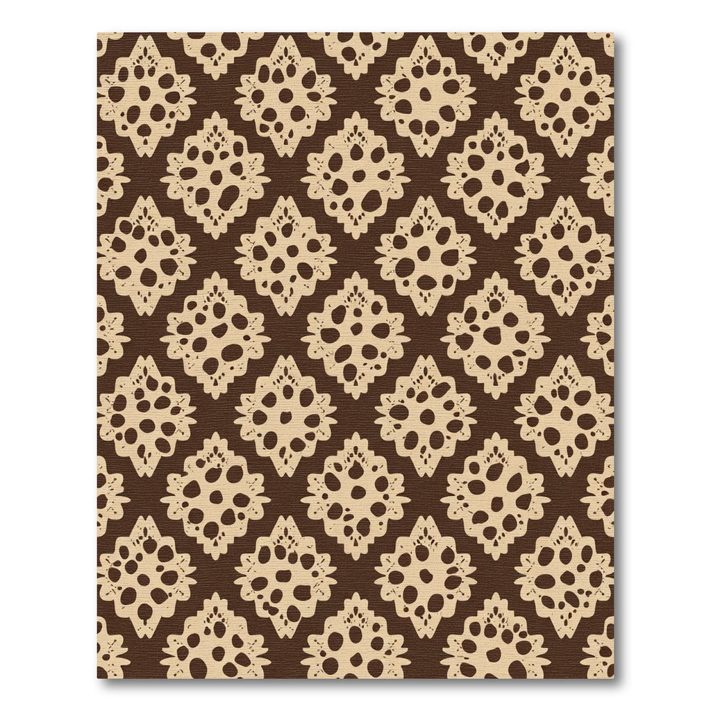 Brown Cream Mandala Tile Rug