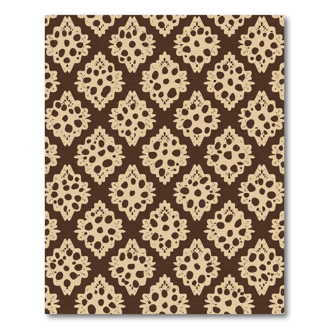 Brown Cream Mandala Tile Rug