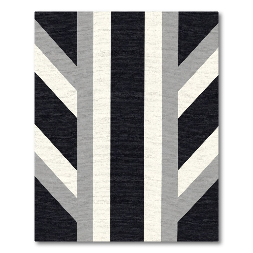 Modern Black White Gray Stripes Rug