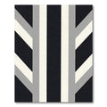 Modern Black White Gray Stripes Rug