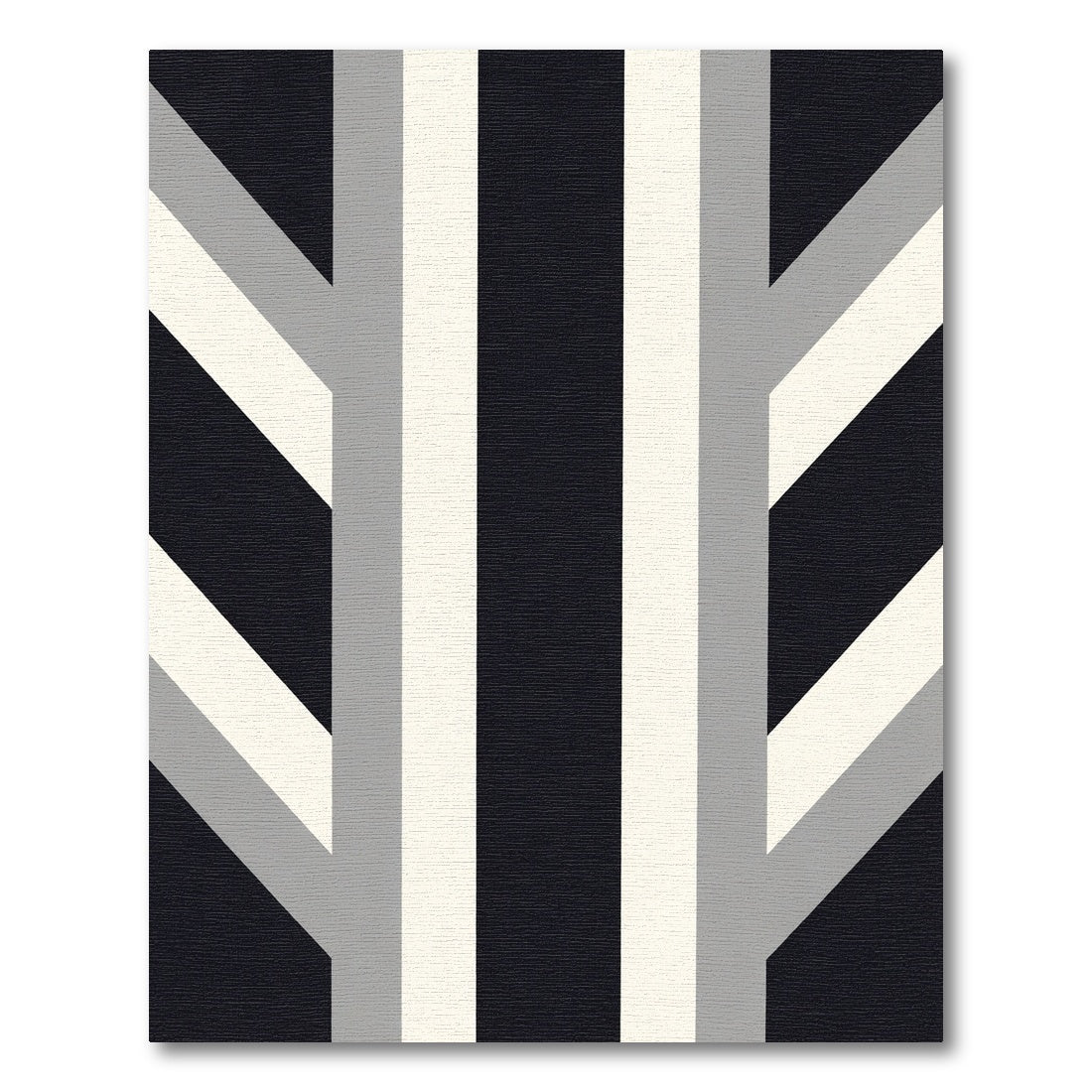 Modern Black White Gray Stripes Rug