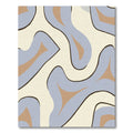 Abstract Blue Tan Swirl Flow Rug