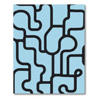 Black And Blue Organic Maze Rug