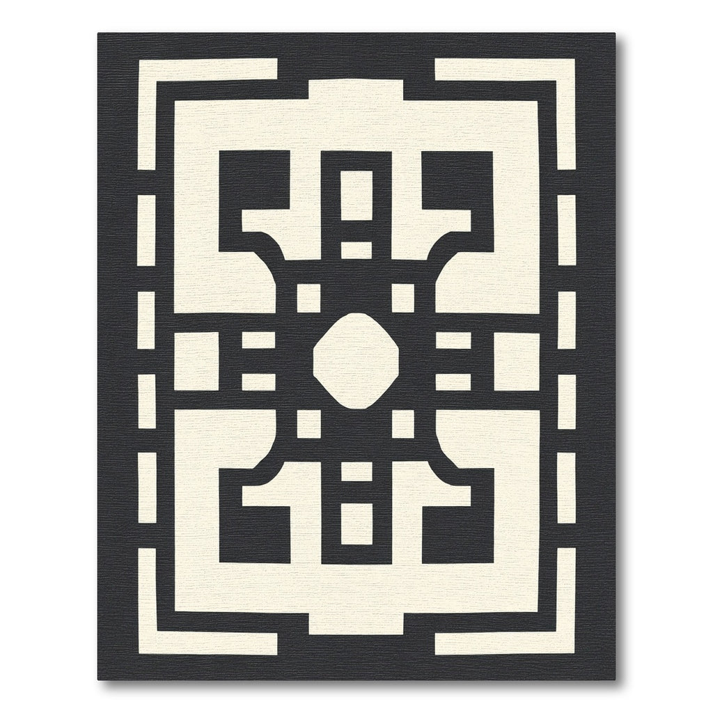 Dark Cream Geometric Maze Rug