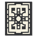 Dark Cream Geometric Maze Rug