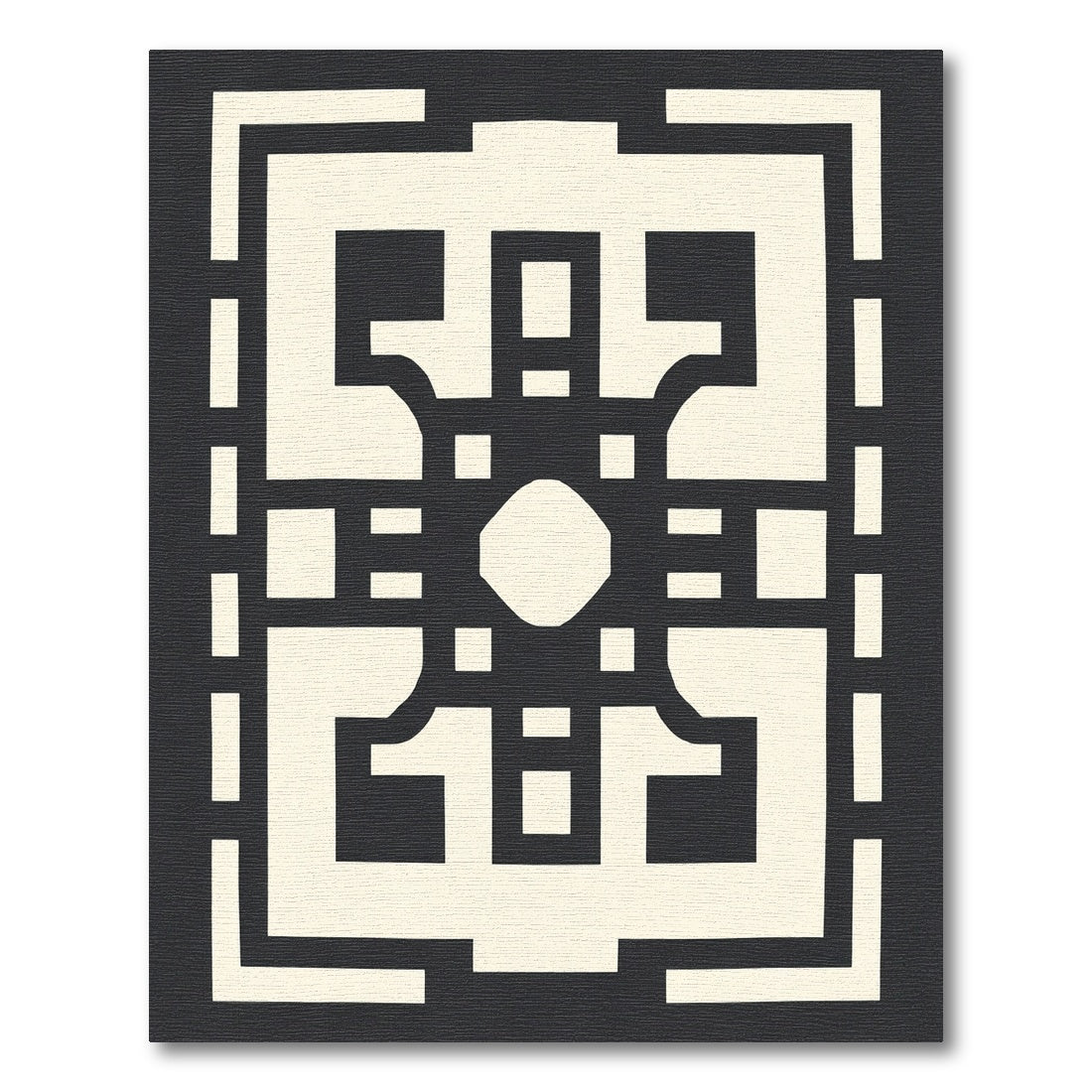Dark Cream Geometric Maze Rug