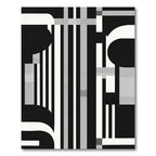 Monochrome Abstract Geometric Stripe Rug