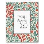 Cream Botanical Kitty Frame Rug
