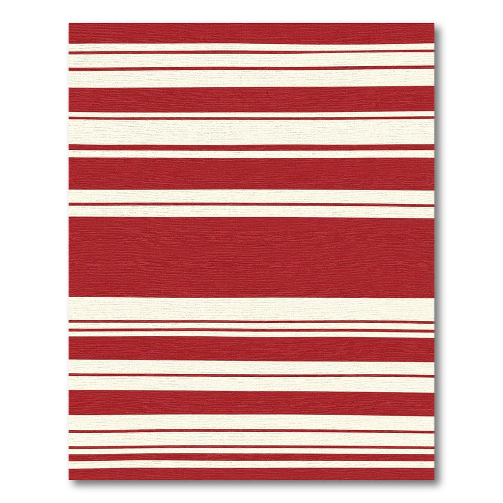 Bold Red Cream Striped Rug