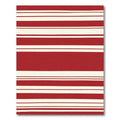 Bold Red Cream Striped Rug