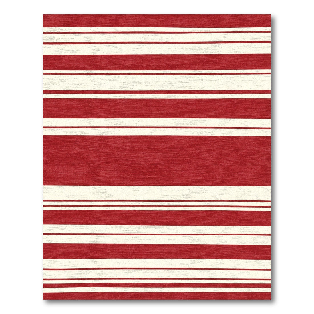 Bold Red Cream Striped Rug