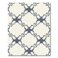 Cream Navy Interlocking Quatrefoil Rug