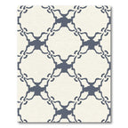 Cream Navy Interlocking Quatrefoil Rug