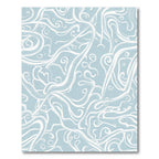 Powdery Blue Wavy Swirl Abstract Rug