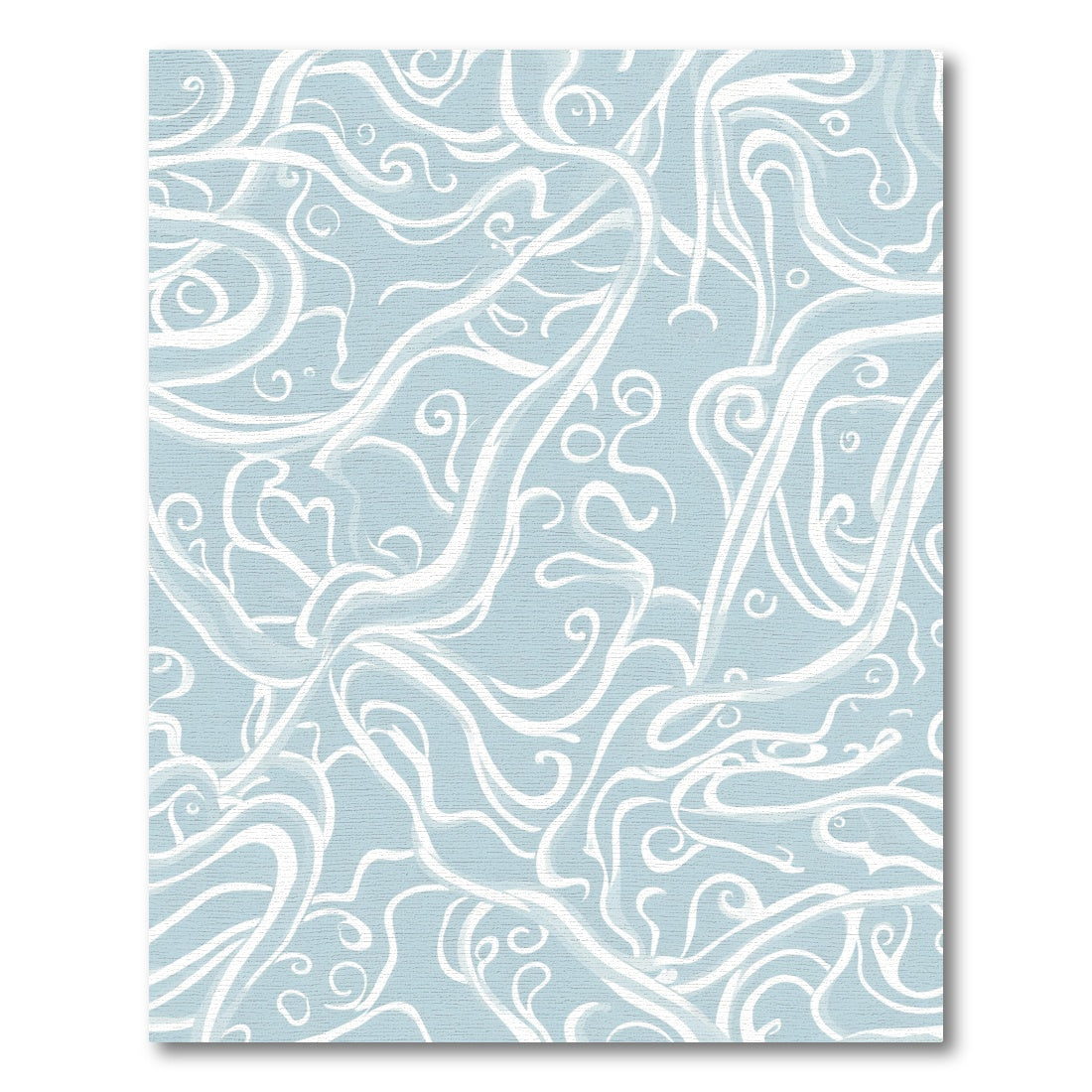 Powdery Blue Wavy Swirl Abstract Rug