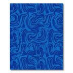 Deep Blue Swirling Organic Waves Rug