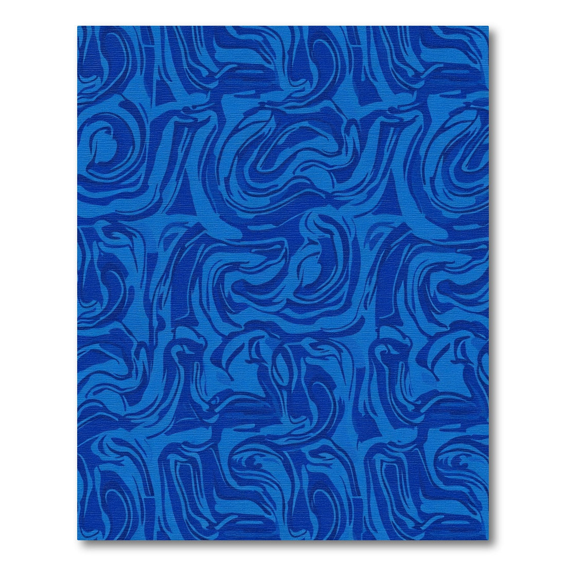 Deep Blue Swirling Organic Waves Rug
