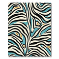 Bold Zebra Stripe Aqua Gold Rug