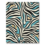 Bold Zebra Stripe Aqua Gold Rug