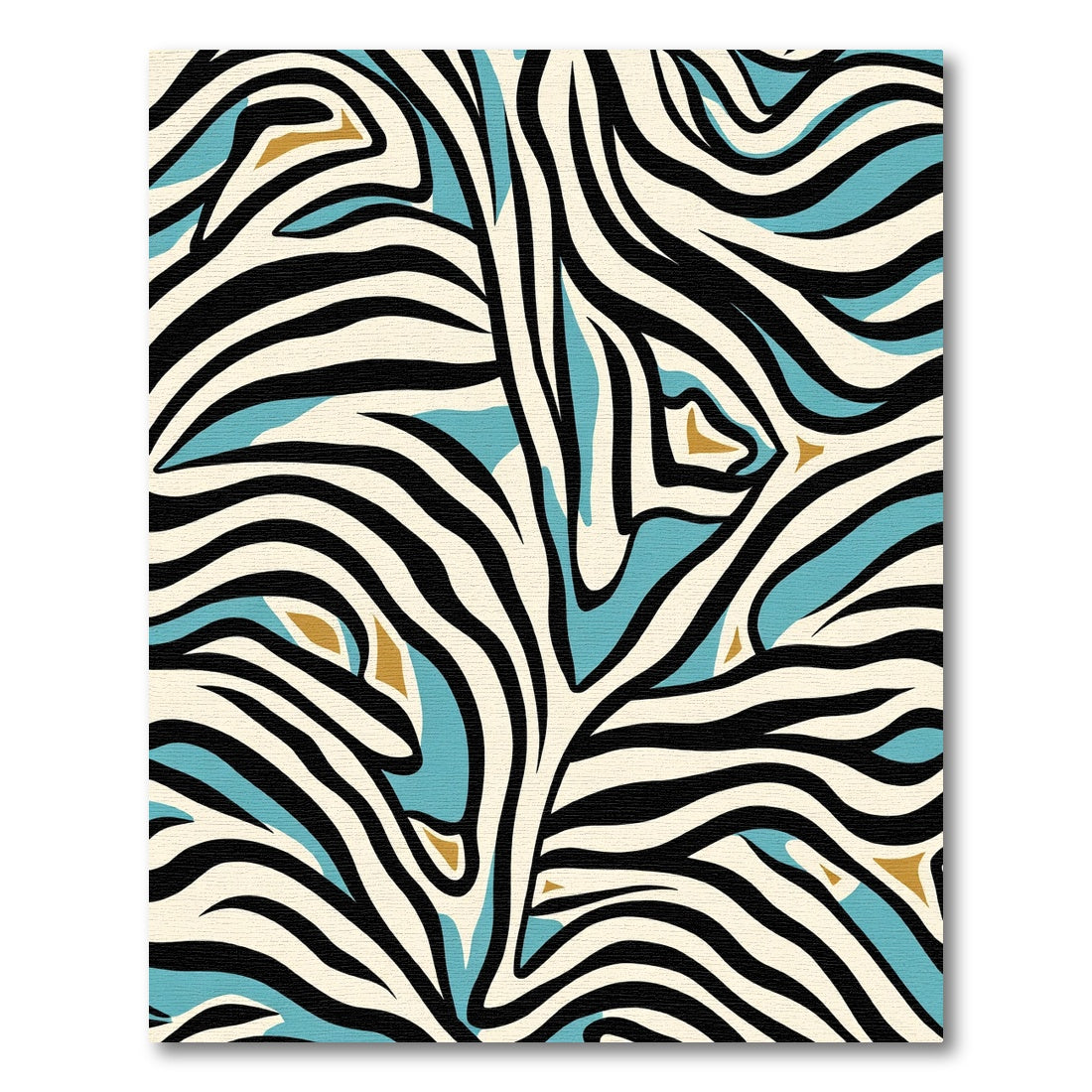 Bold Zebra Stripe Aqua Gold Rug
