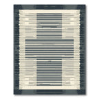 Geometric Glitch Monochrome Stripe Rug