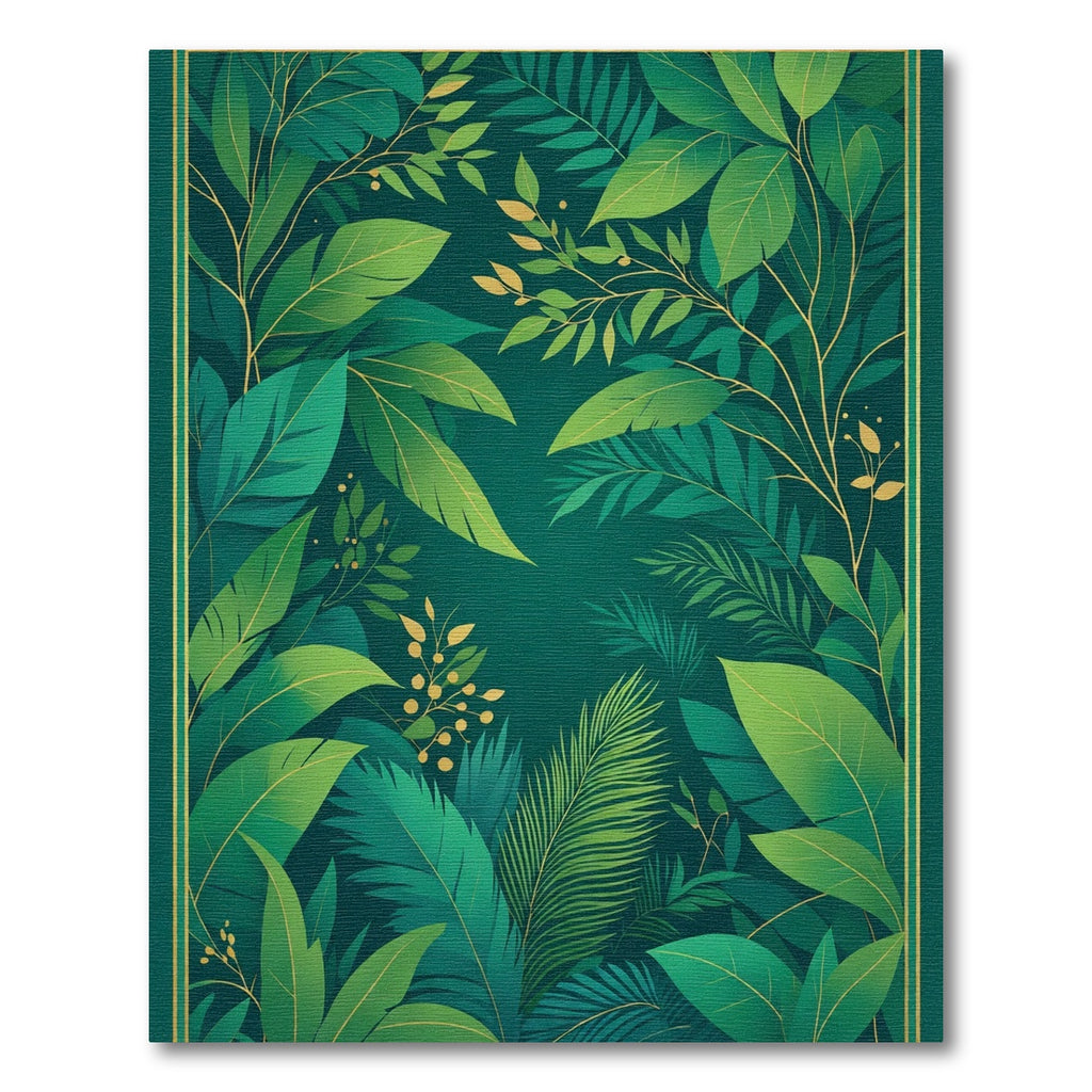 Emerald Canopy Botanical Illustration Rug