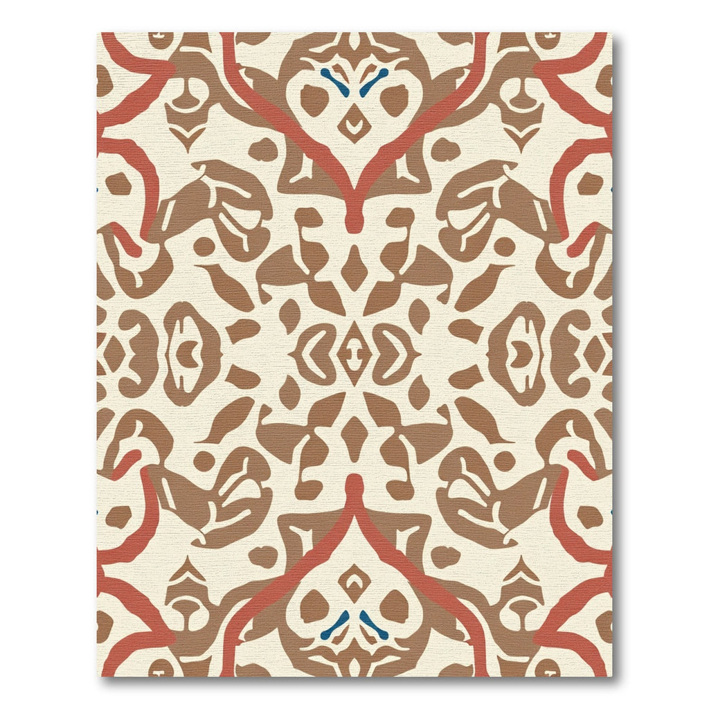 Terracotta Crimson Ivory Arabesque Rug