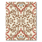 Terracotta Crimson Ivory Arabesque Rug