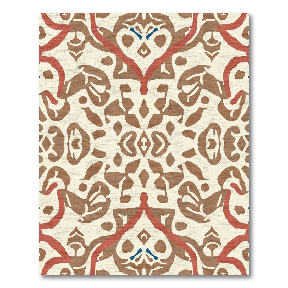 Terracotta Crimson Ivory Arabesque Rug