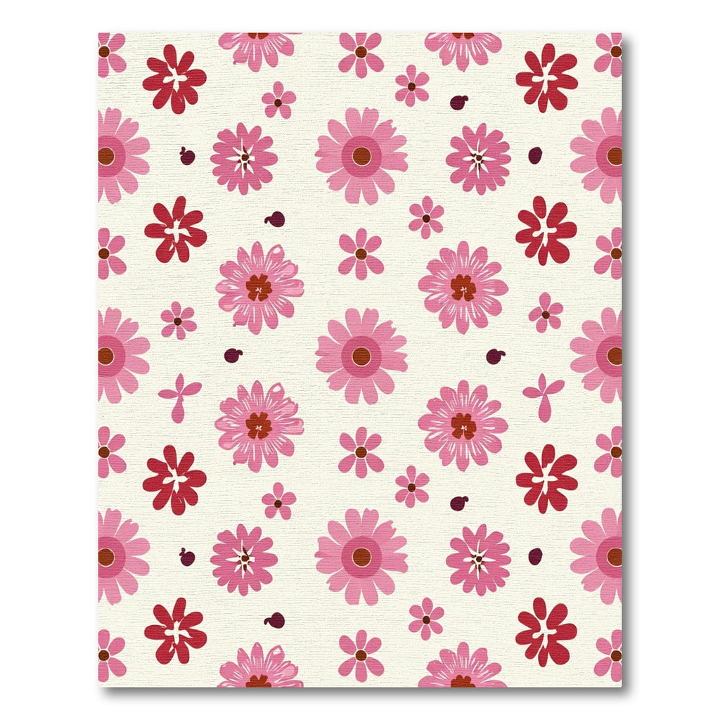 Pink Floral Meadow Garden Rug