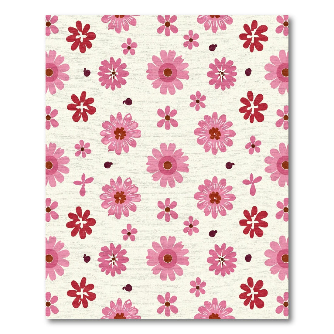 Pink Floral Meadow Garden Rug