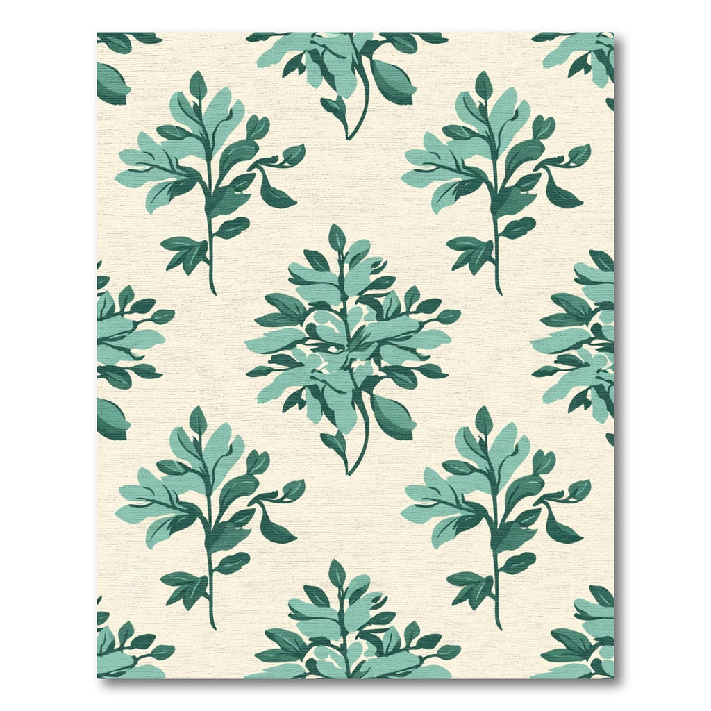 Teal Leaf Botanical Repeats Rug