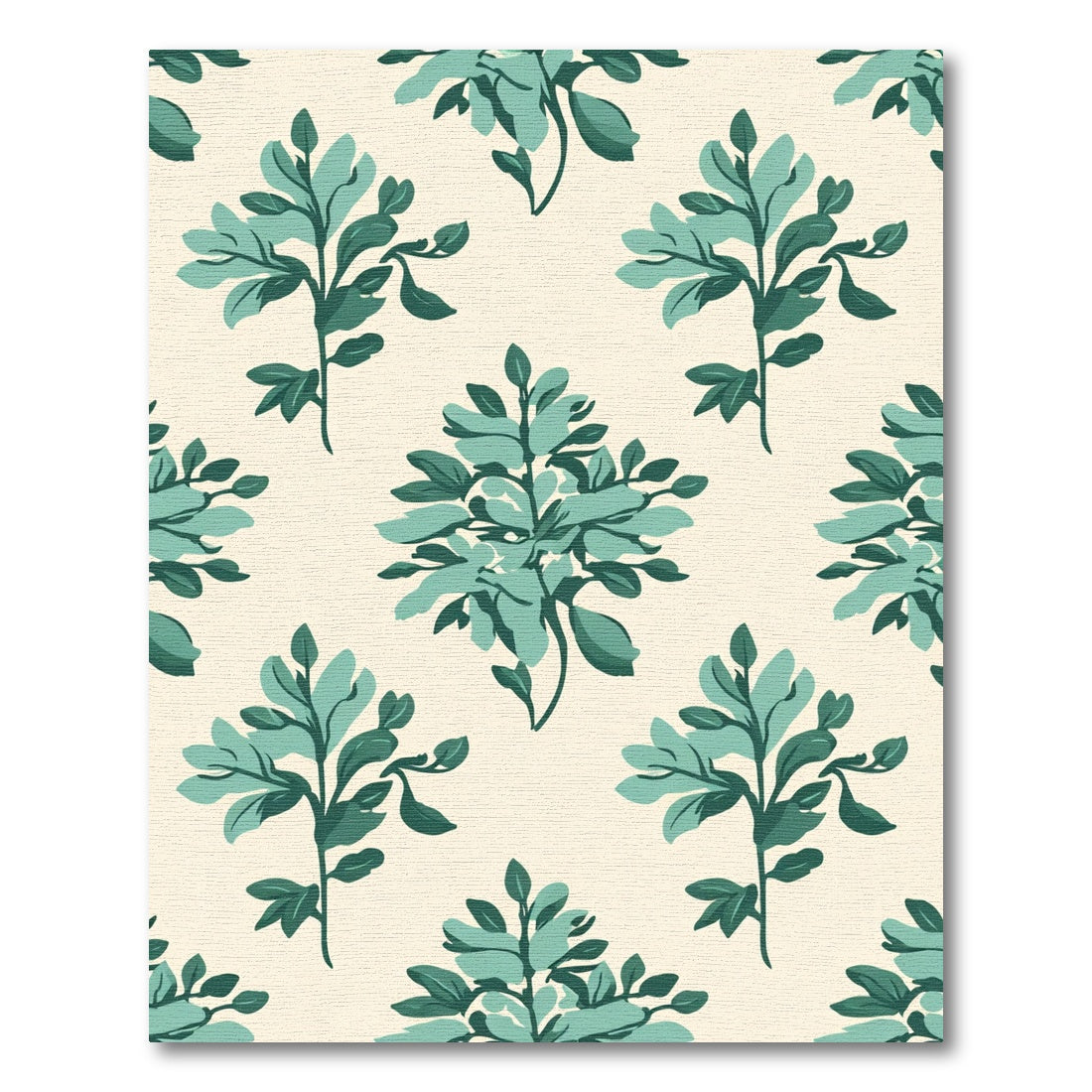 Teal Leaf Botanical Repeats Rug