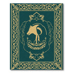 Golden Ram Silhouette Celtic Border Rug