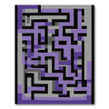 Modern Purple Gray Maze Geometric Rug