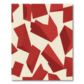 Crimson Angular Geometric Sculpture Rug