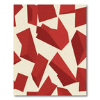 Crimson Angular Geometric Sculpture Rug