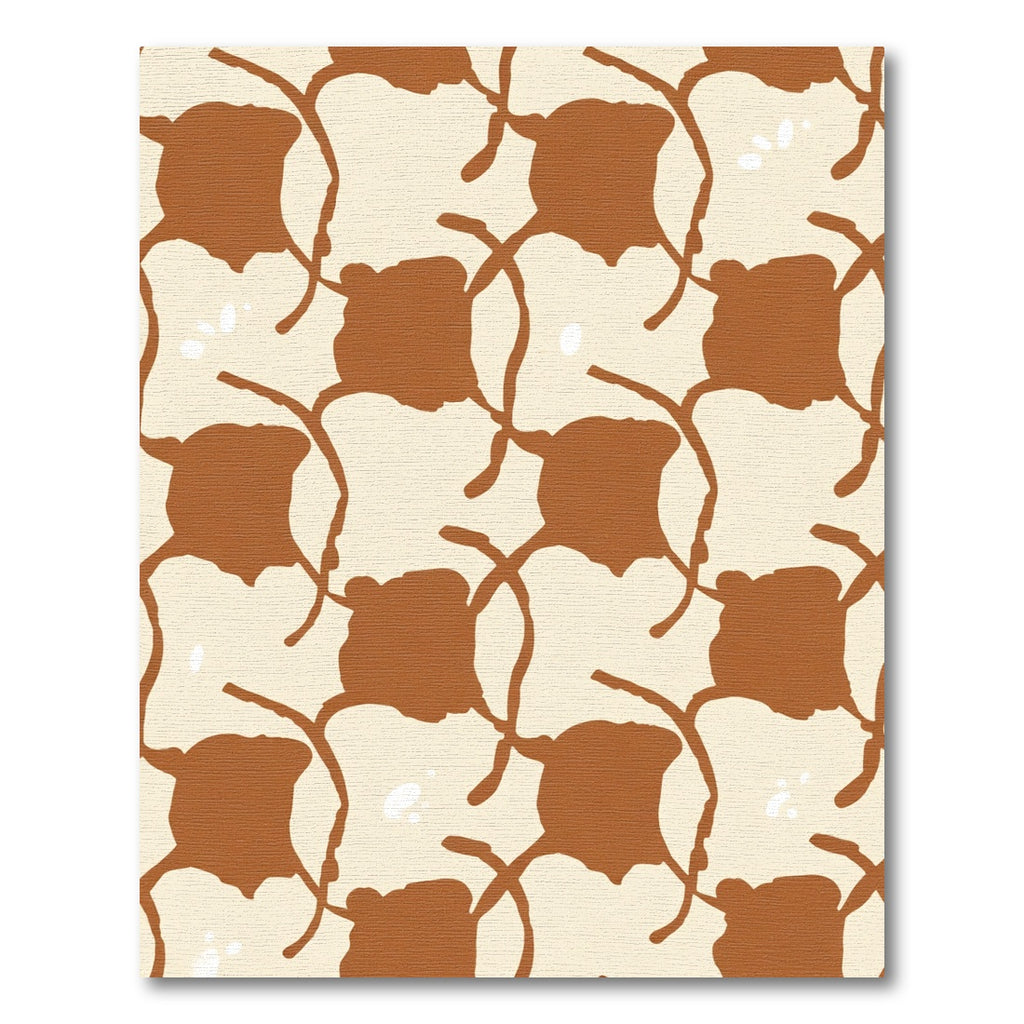 Terracotta White Organic Intertwined Loops Rug