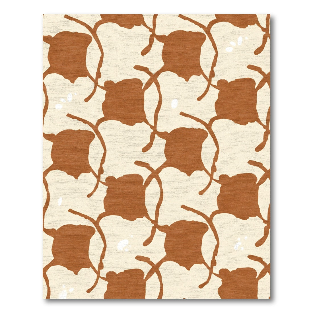 Terracotta White Organic Intertwined Loops Rug