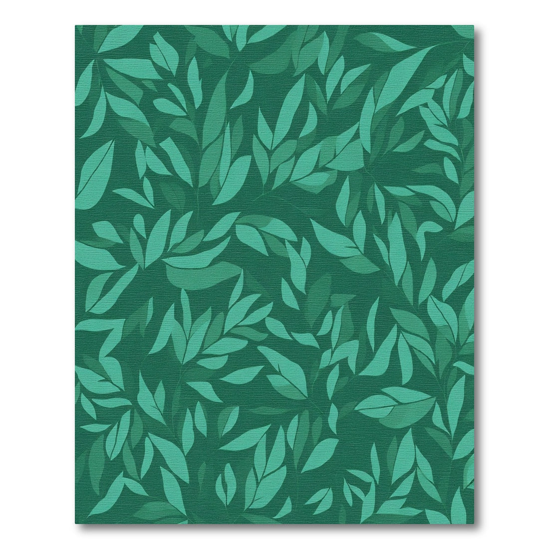 Emerald Green Leafy Branch Landscape Rug