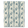 Blue Perennial Floral Vertical Stripe Rug