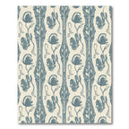 Blue Perennial Floral Vertical Stripe Rug