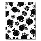 Black And White Floral And Fruit Garden Rug