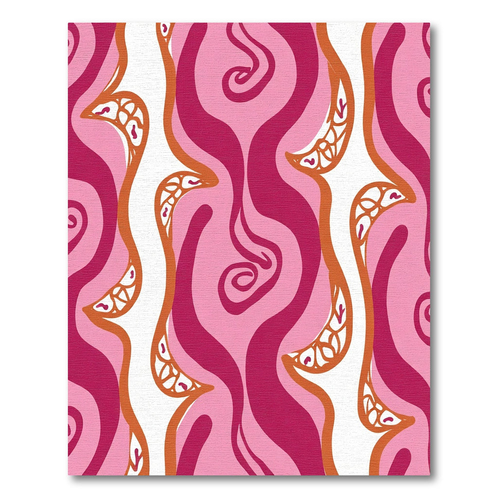 Vibrant Pink Swirl Organic Ribbon Rug