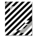 Bold Black White Angled Stripe Rug