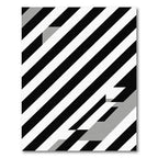 Bold Black White Angled Stripe Rug